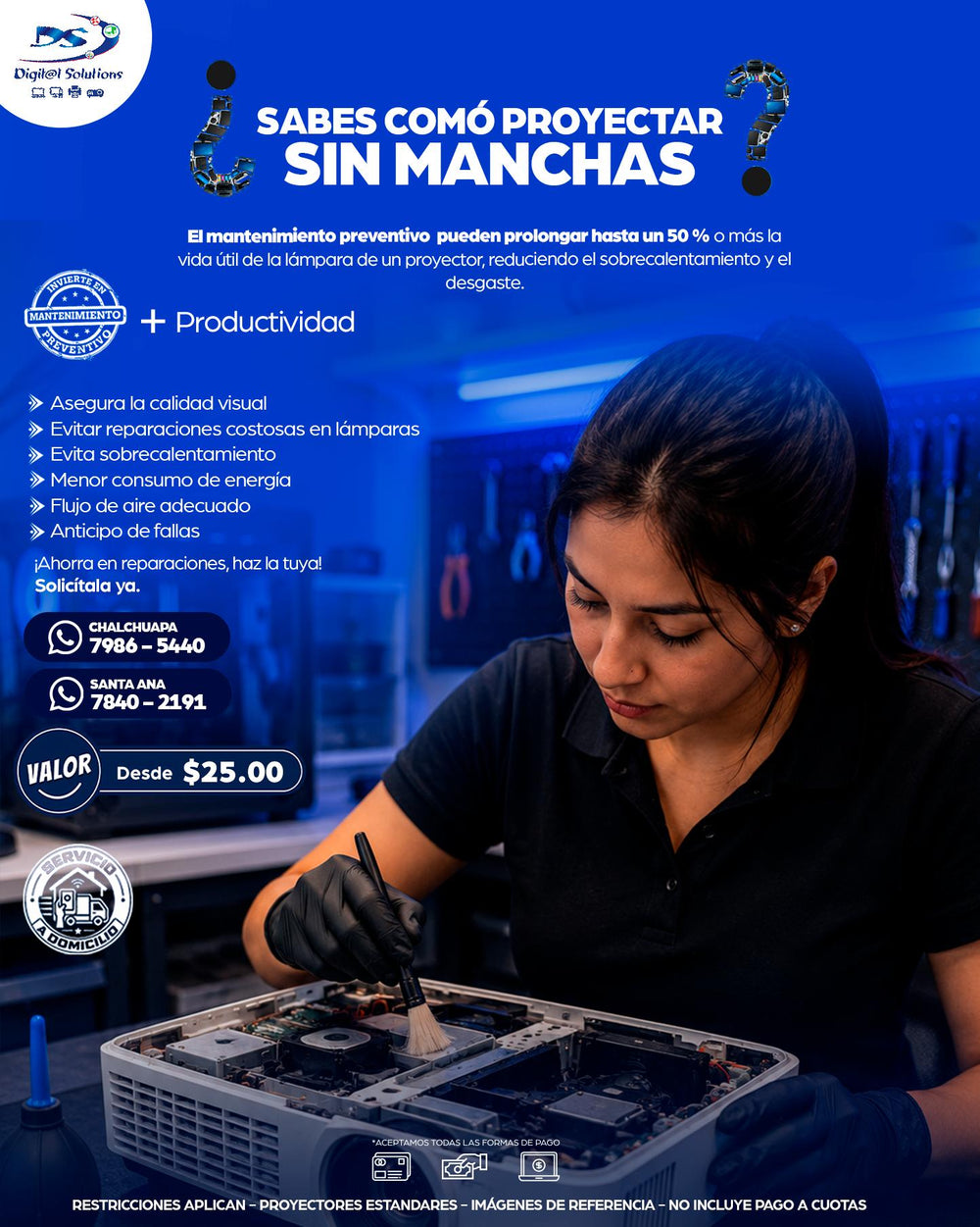 Mantenimiento Preventivo y Correctivo de Proyectores