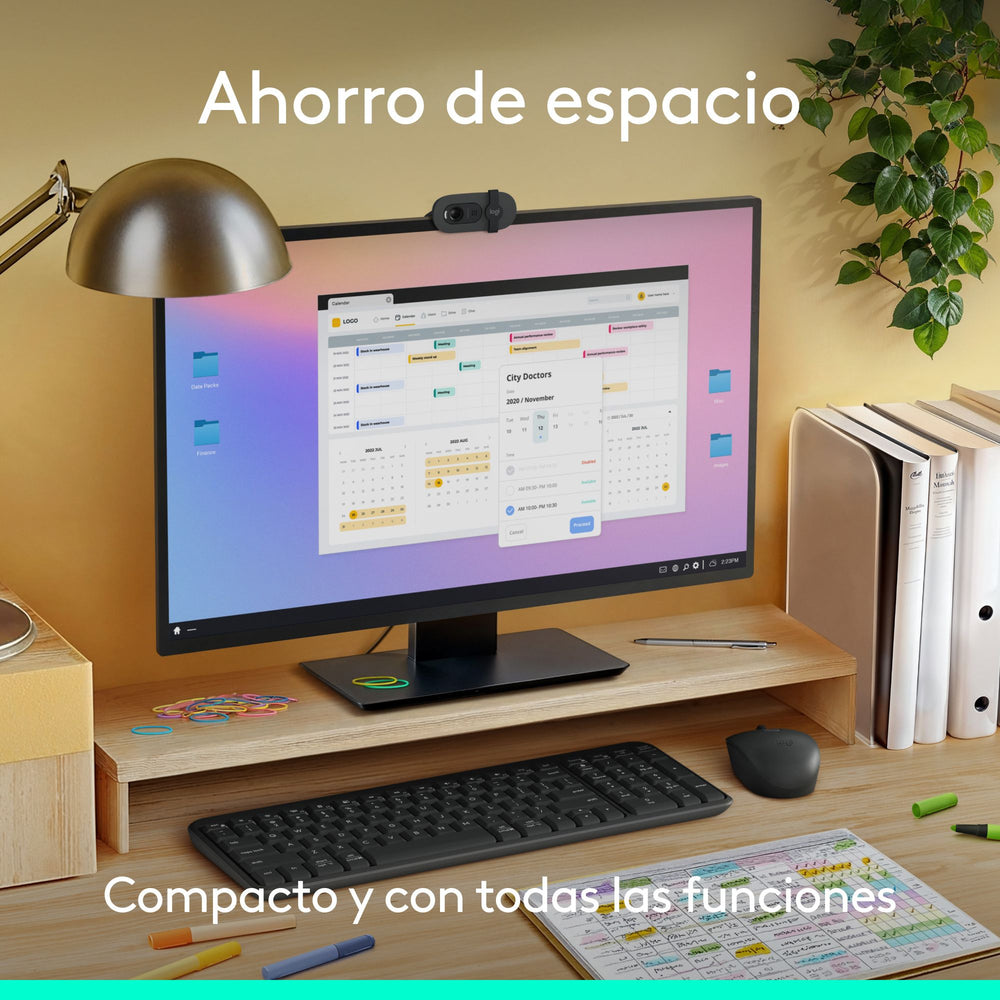 Teclado y Mouse Bluetooth Logitech MK250 920-013513, incluye Mousepad