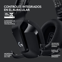 Audífonos G733 con micrófono inalámbricos LIGHTSPEED RGB para gaming