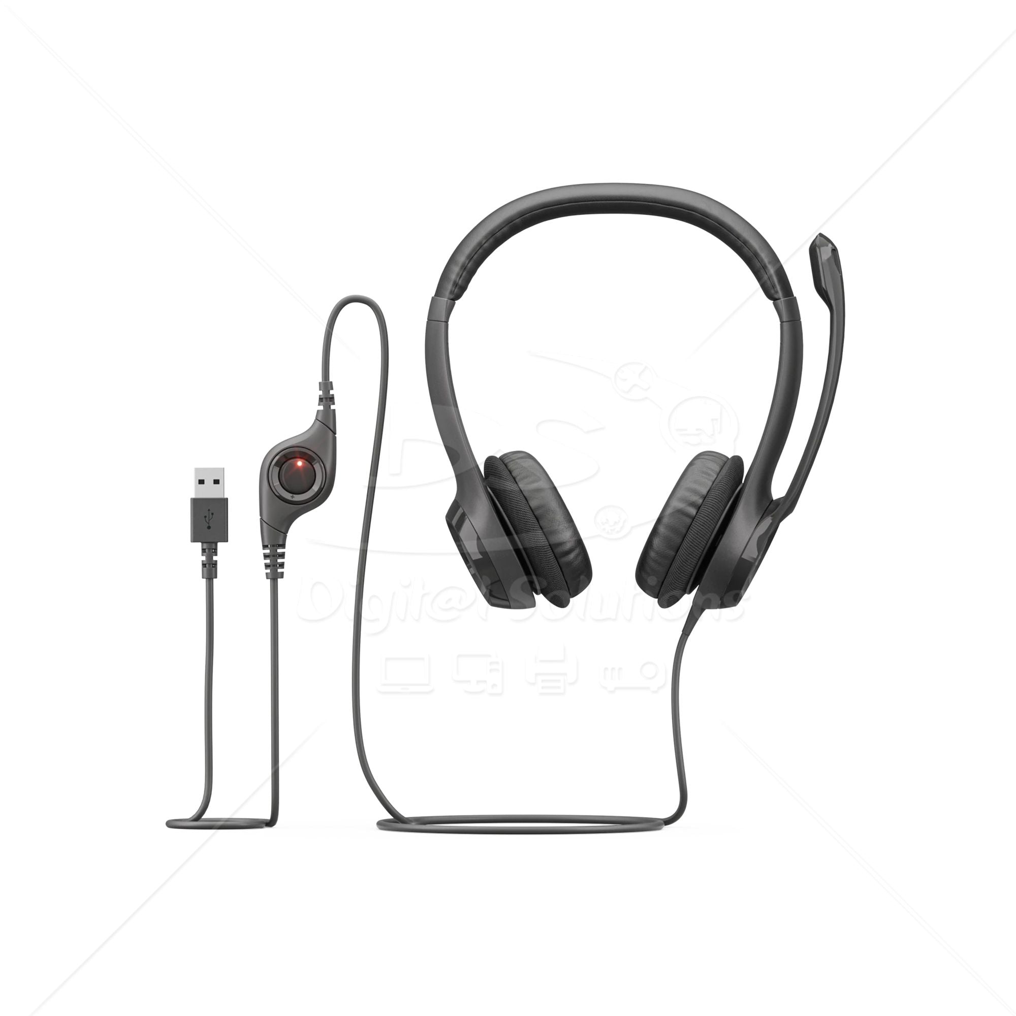 Audífonos con micrófono y cable H390 de Logitech tipo A