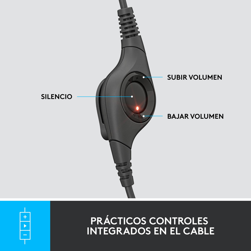 Audífonos con micrófono y cable H390 de Logitech tipo A