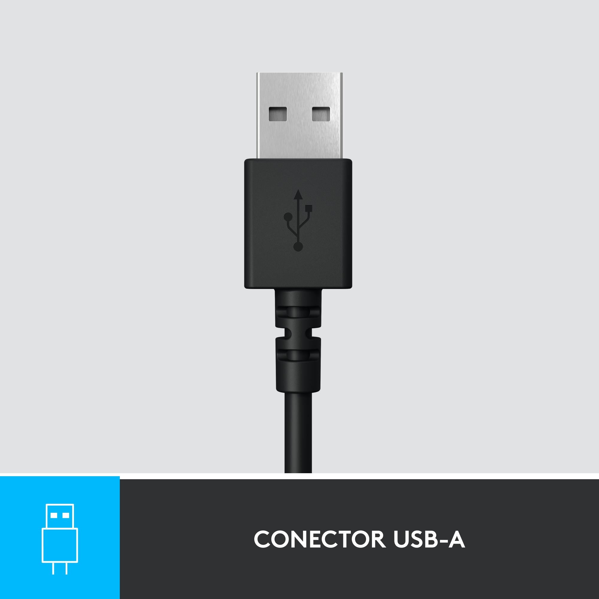 Audífonos con micrófono y cable H390 de Logitech tipo A