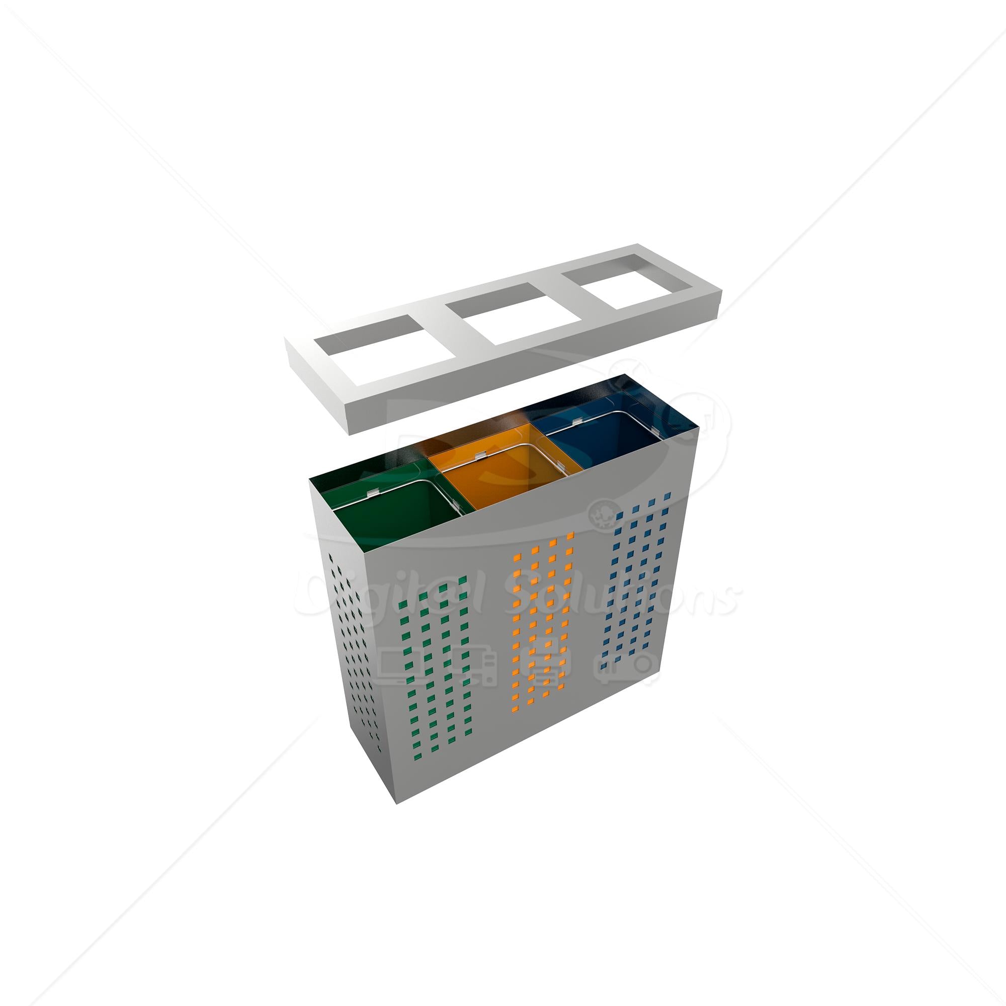 Basurero Triple Metalico MC P-35497-01