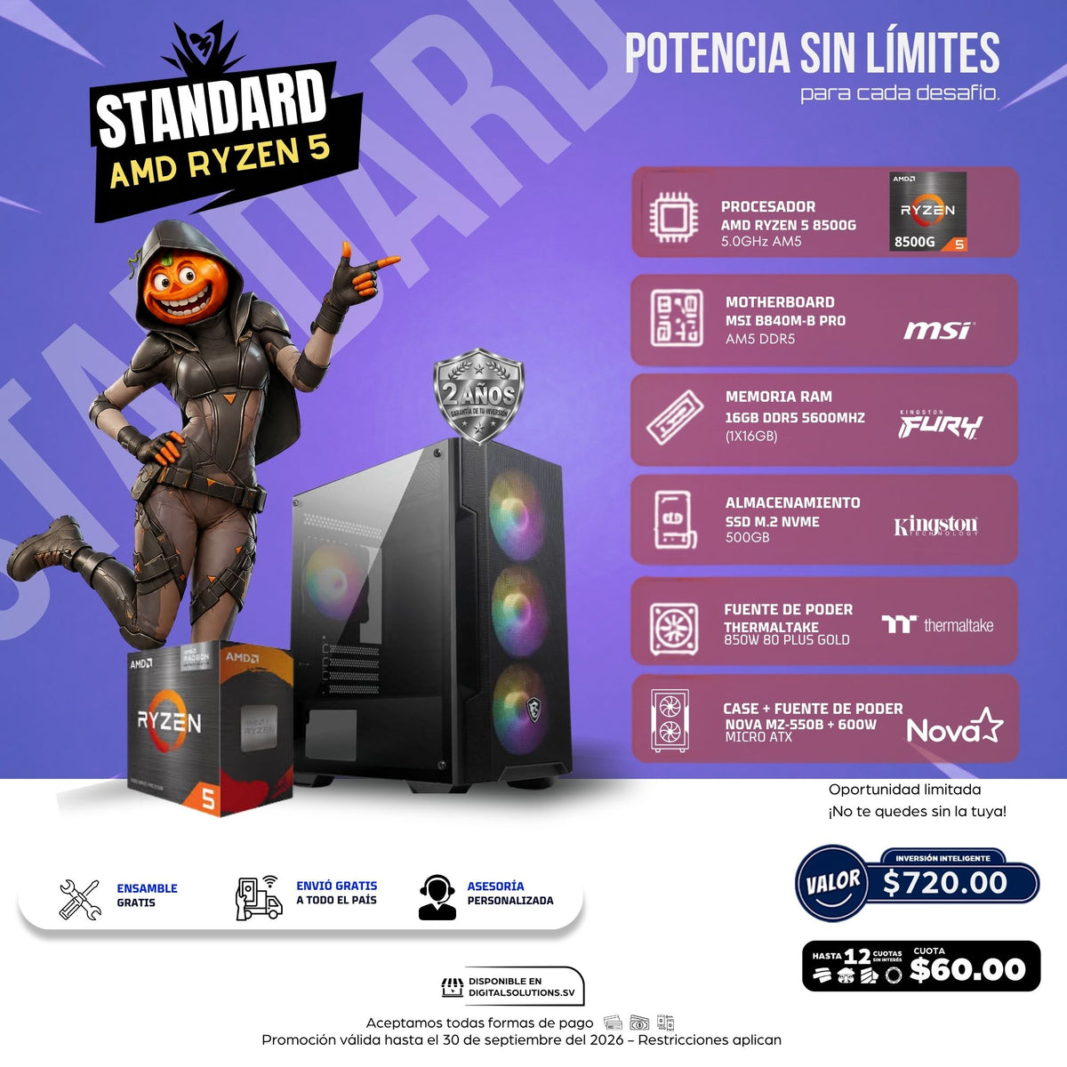 CPU Estándar AMD Ryzen 5 8va
