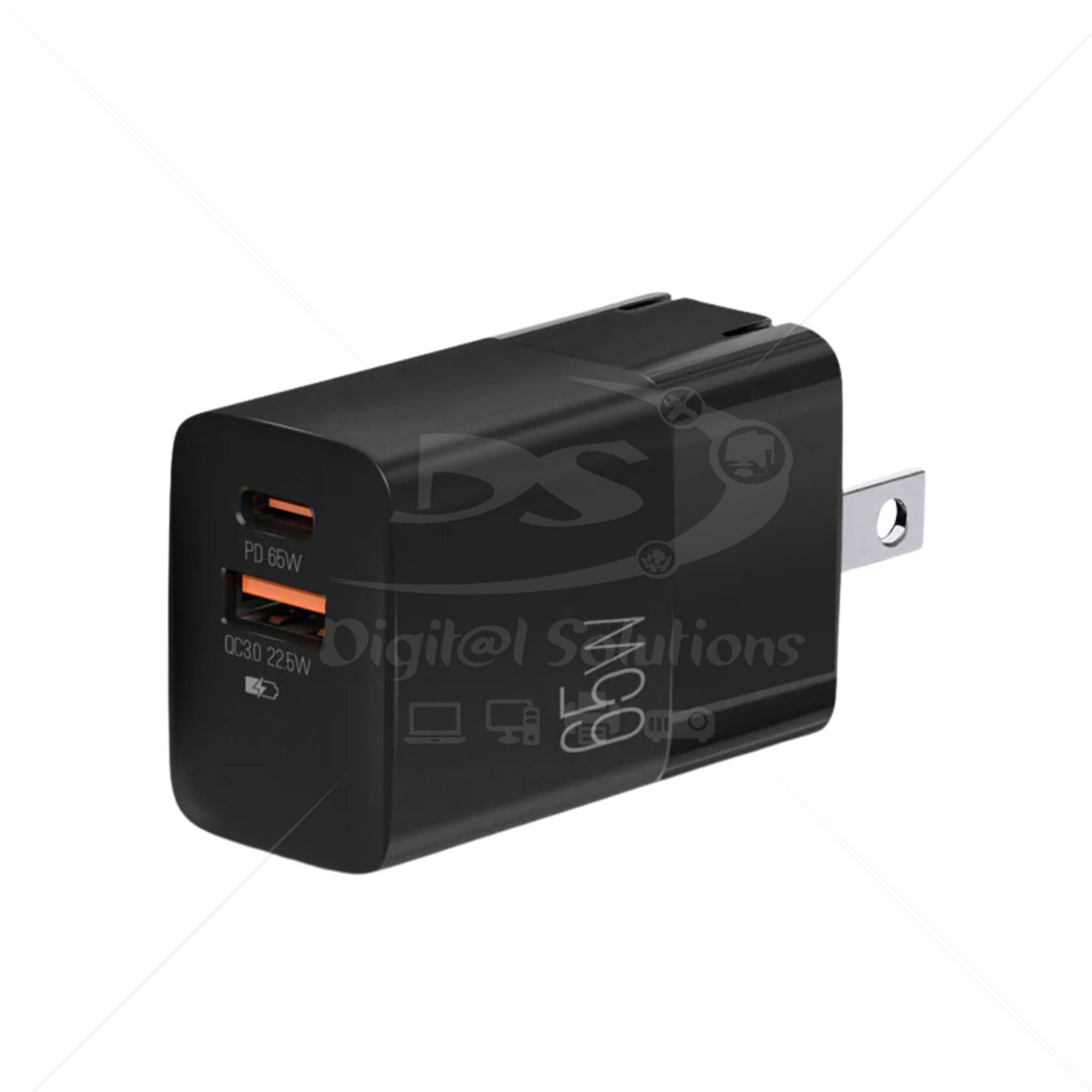 Cargador Argom 65W DUAL ARG-AC-0125BK