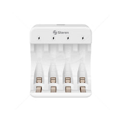 Cargador de Baterías STEREN CRG-016 con 4 Baterías AA
