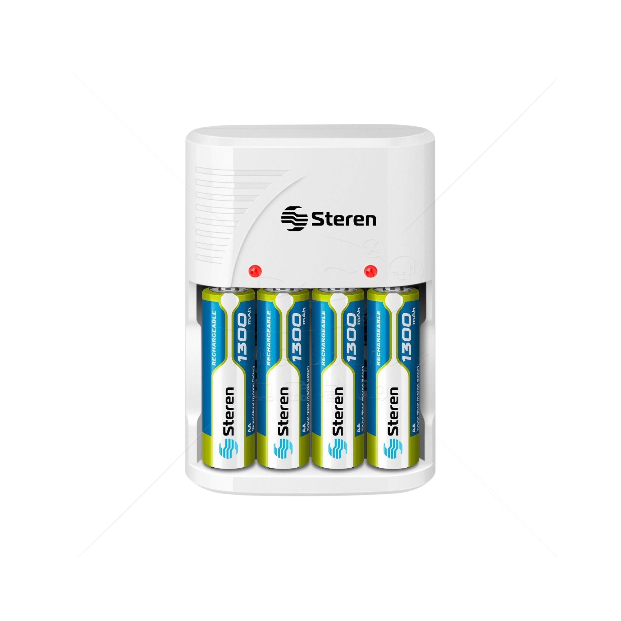 Cargador de Baterías STEREN CRG-020 con 4 Baterías doble AA