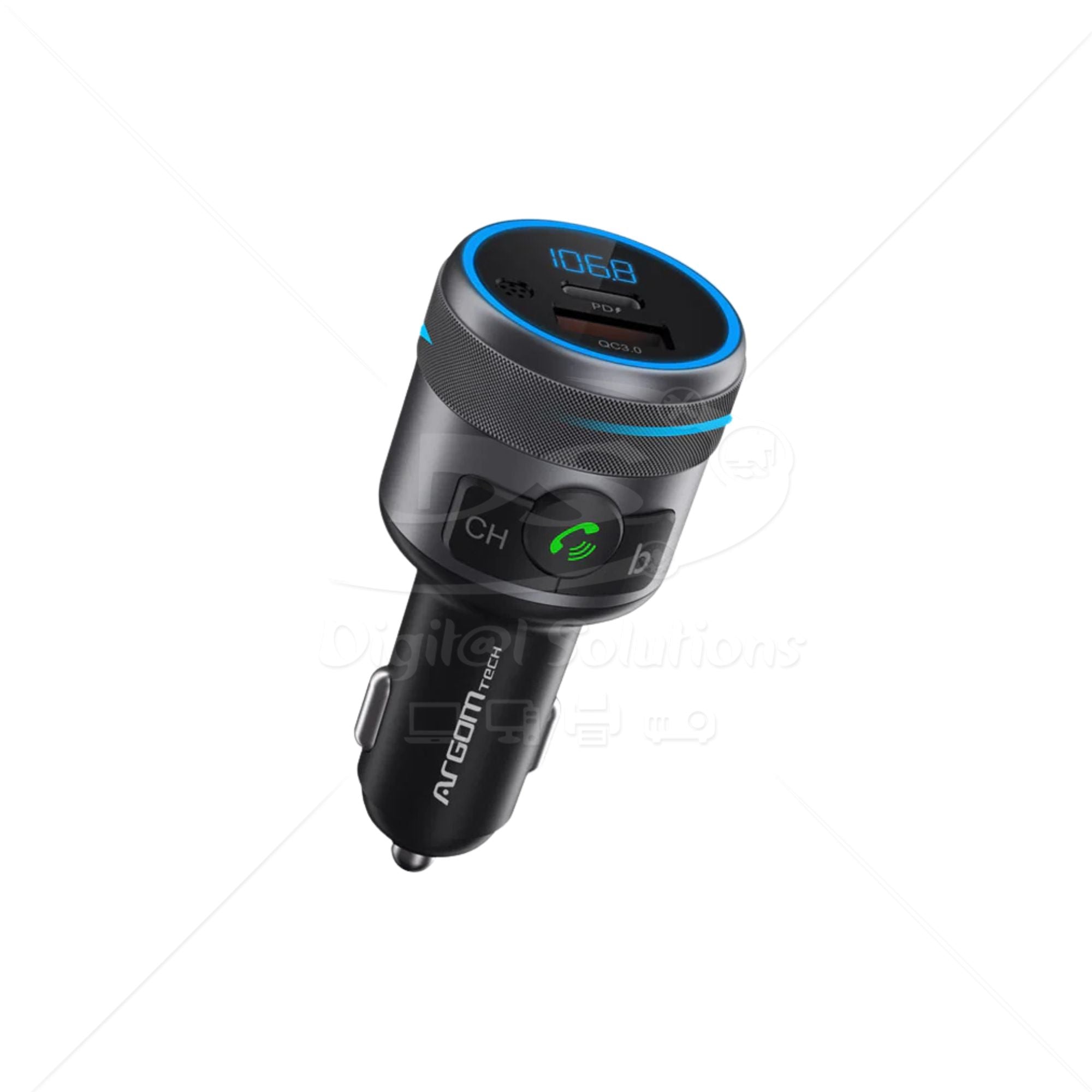 Cargador y Bluetooth Argom ARC-AC-0343BK DUAL 42W