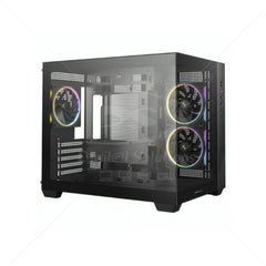 Case Deepcool CG330 3F Mid Tower 3 Fan 120MM R-CG330-BKNGM3-G color Negro