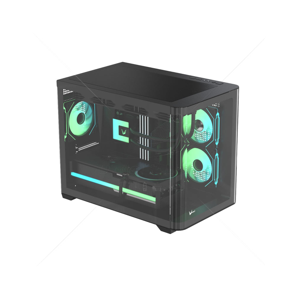 Case V Line Crystal U2M color Negro MID TOWER 3 FAN 120MM