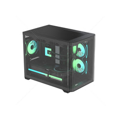 Case V Line Crystal U2M color Negro MID TOWER 3 FAN 120MM