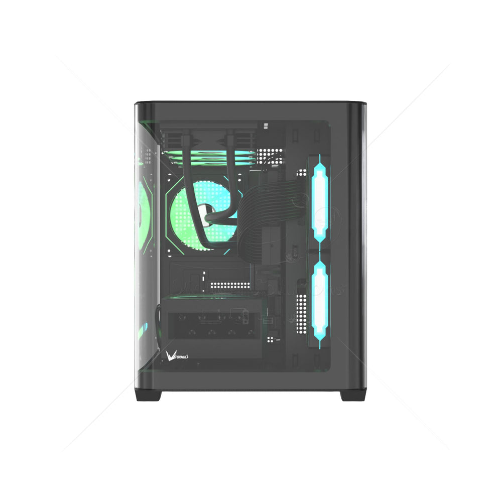 Case V Line Crystal U2M color Negro MID TOWER 3 FAN 120MM
