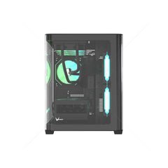 Case V Line Crystal U2M color Negro MID TOWER 3 FAN 120MM