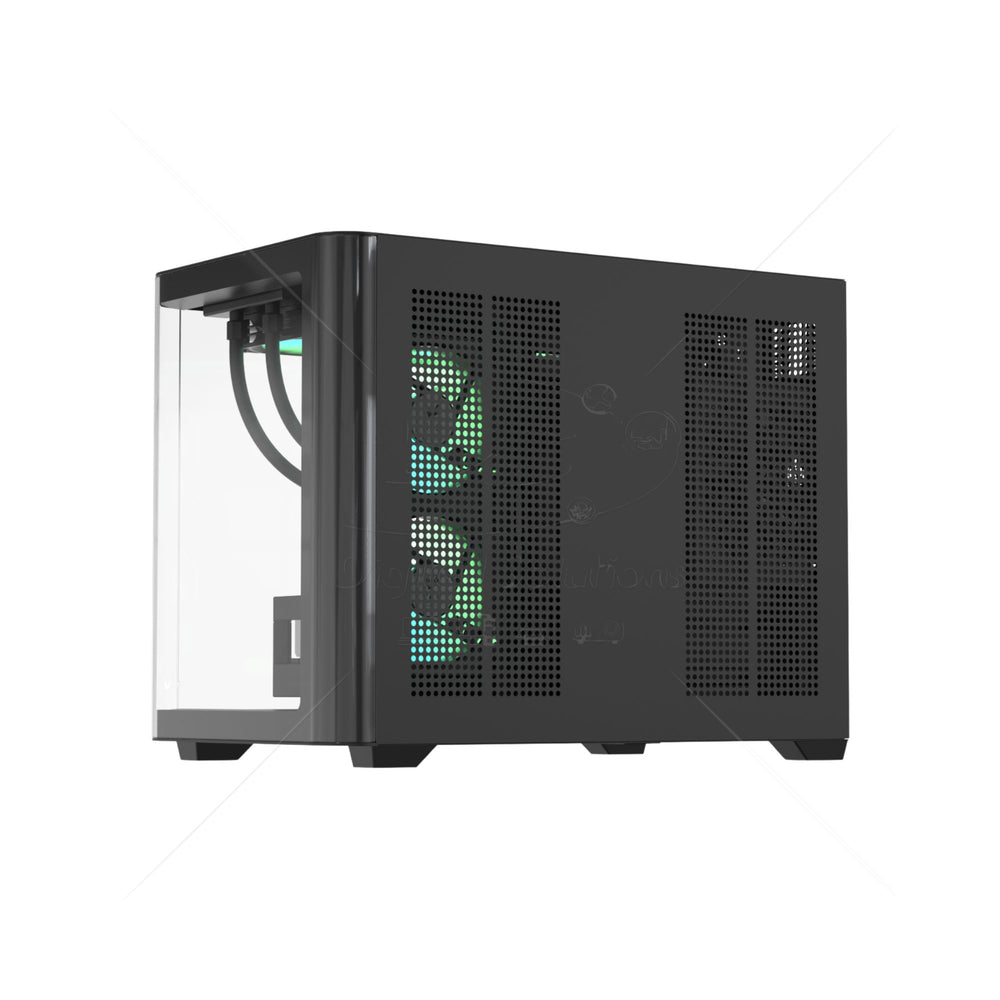 Case V Line Crystal U2M color Negro MID TOWER 3 FAN 120MM