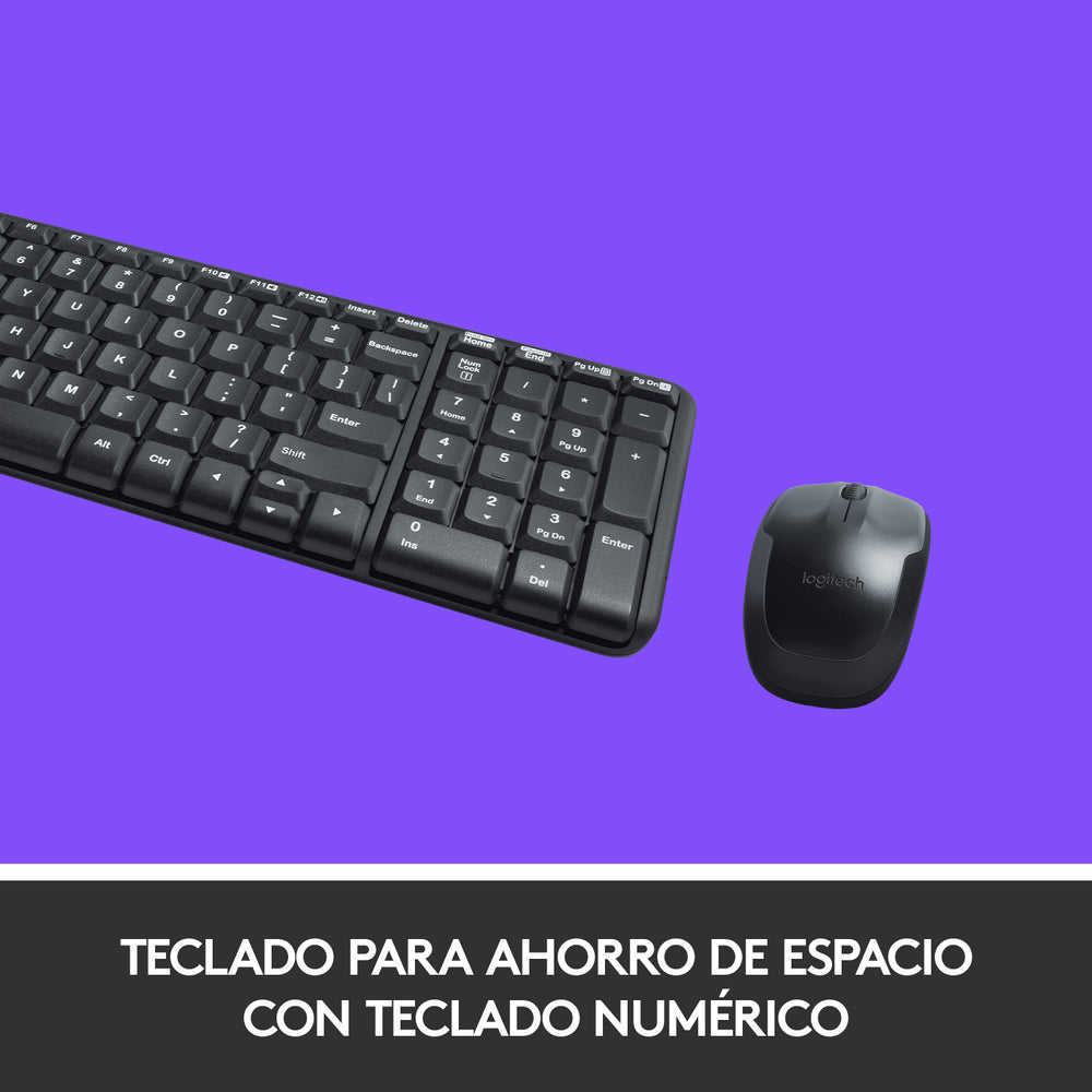 Combo Teclado Compacto y mouse Inalámbricos Logitech MK220