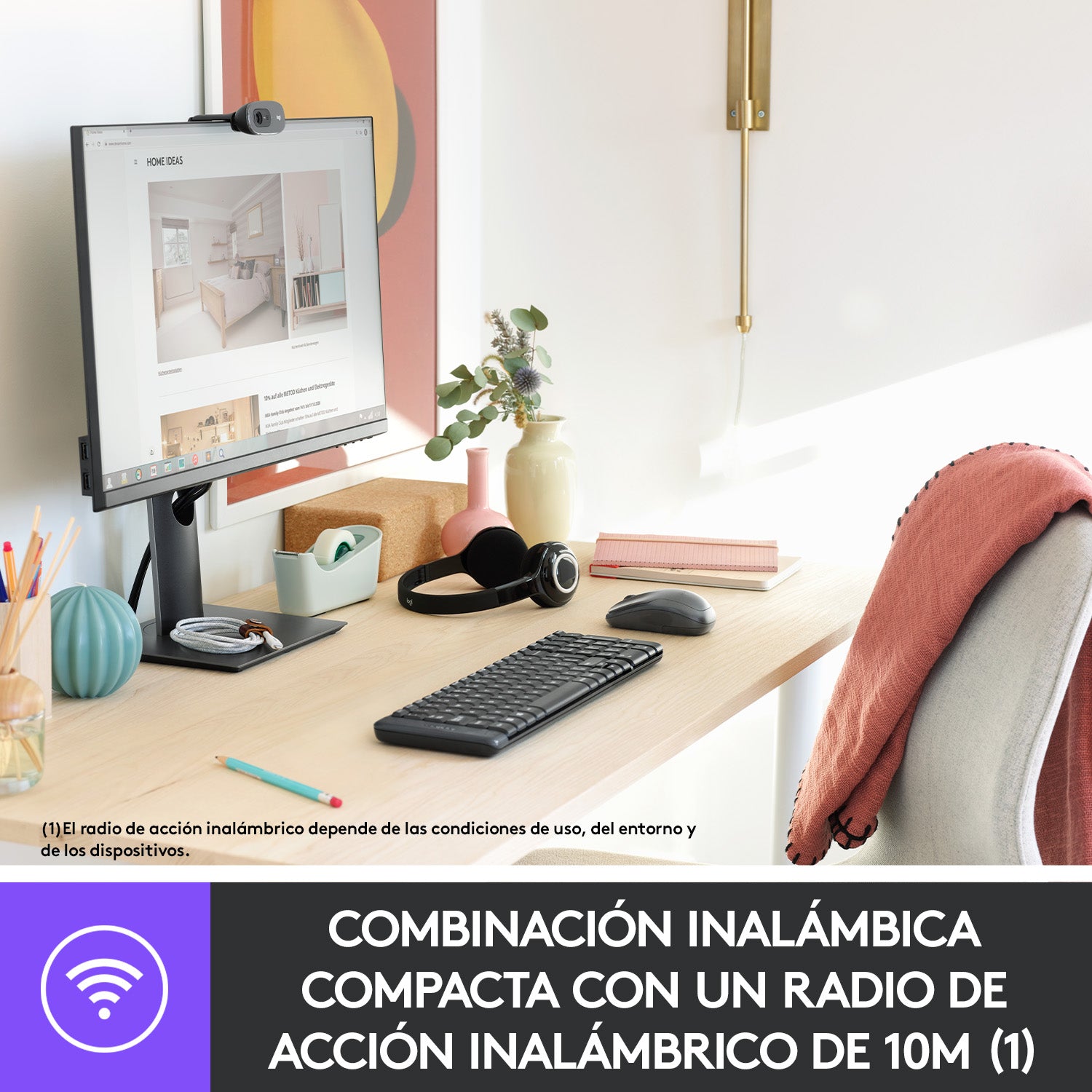 Combo Teclado Compacto y mouse Inalámbricos MK220