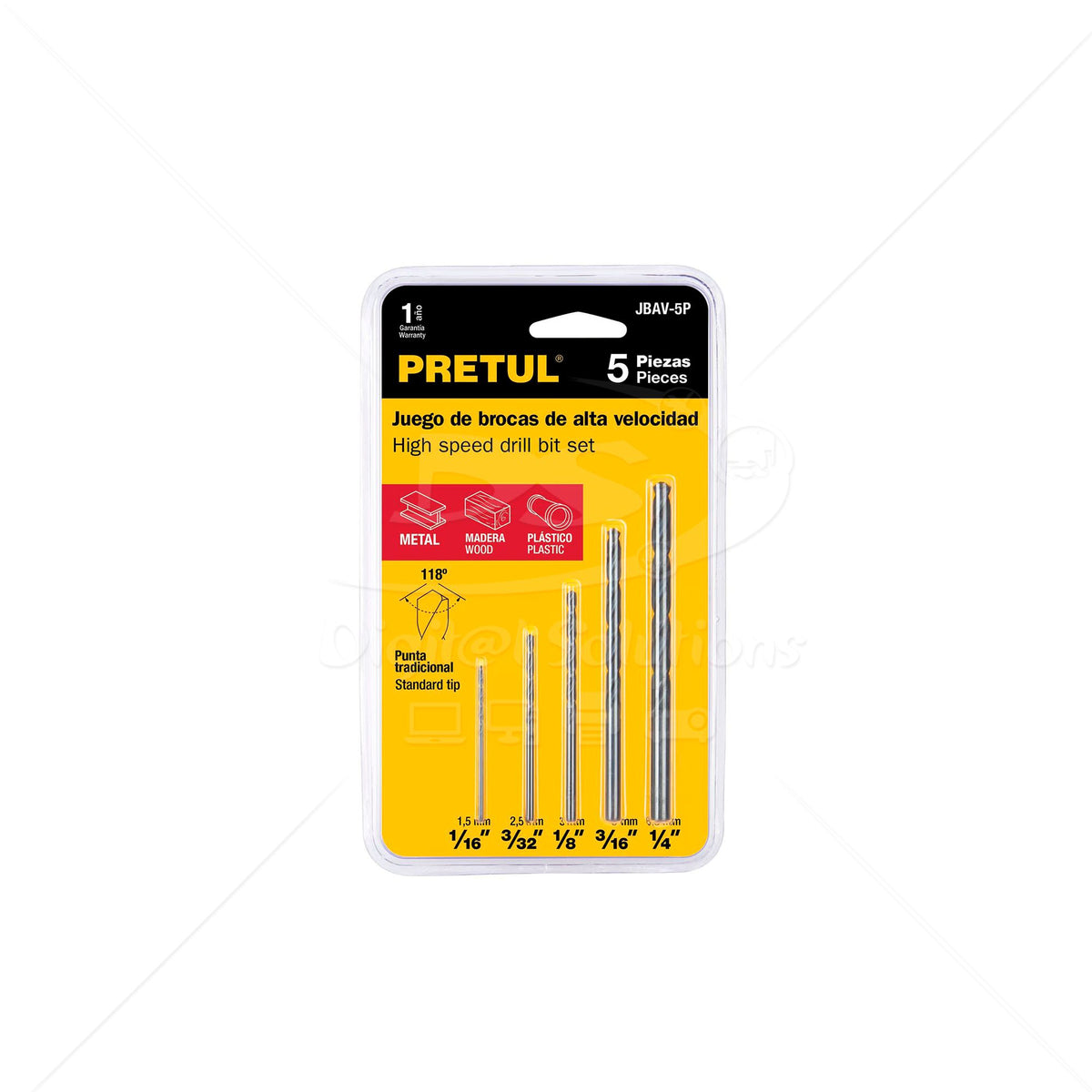 Juego Brocas/Metal Pretul JBAV-5P