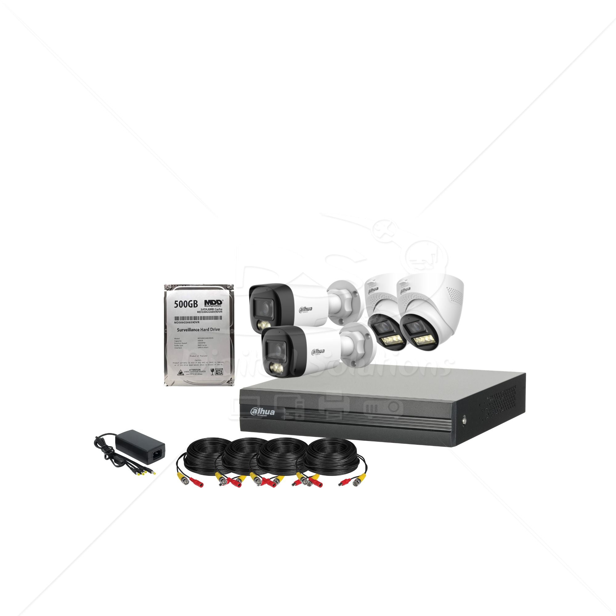 Kit de 4 cámaras audio doble vía 2MP (1080P)