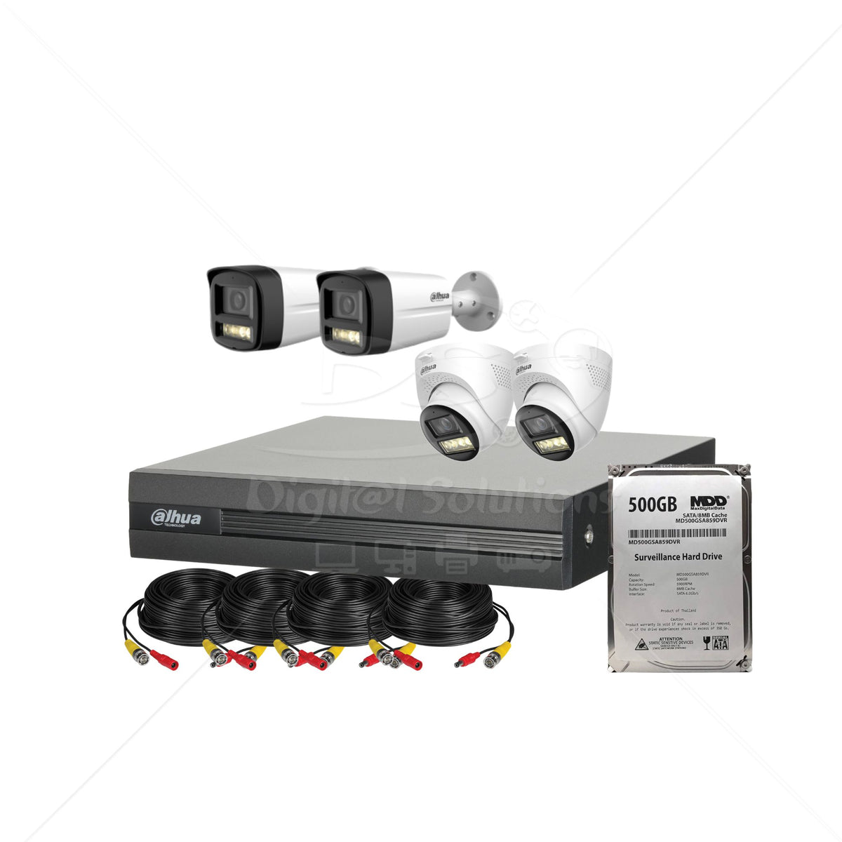 Kit de 4 cámaras audio doble vía 5MP (3K)