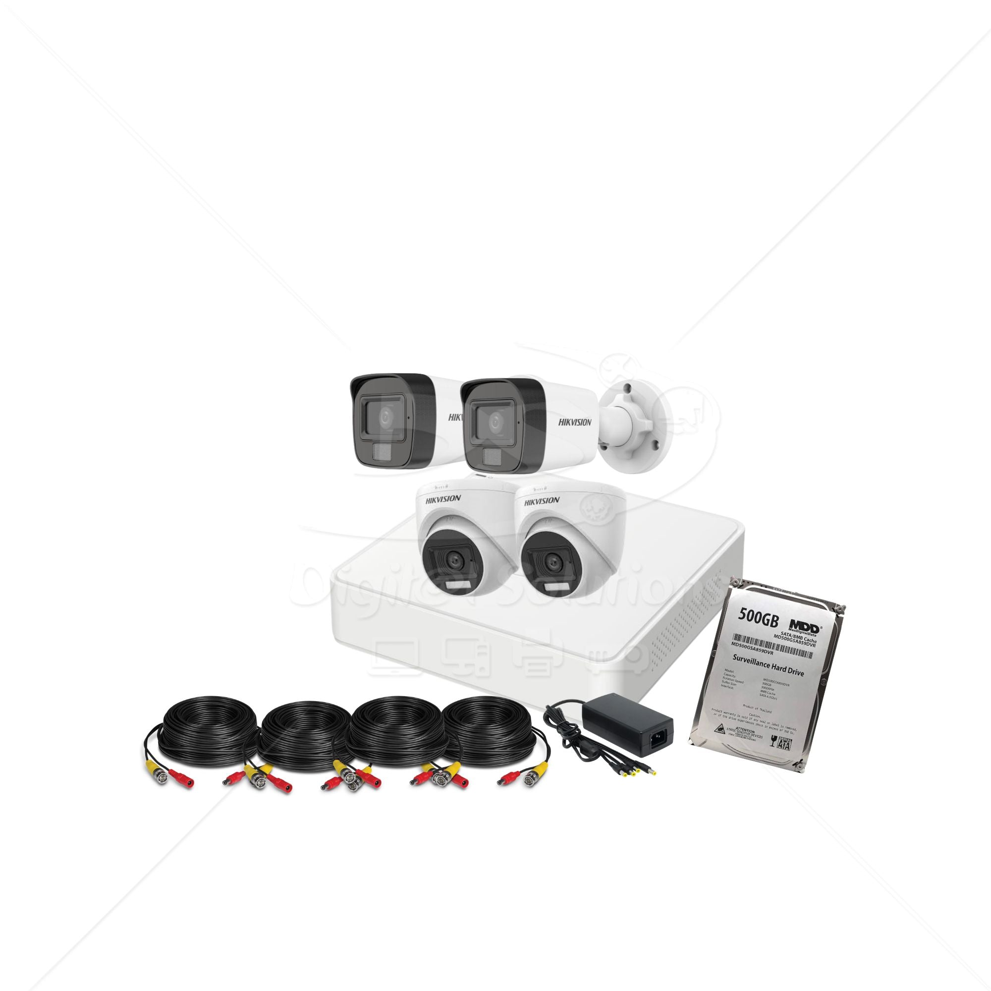 Kit Hikvision Essential 4 Cámaras con Micrófono 2MP (1080P)