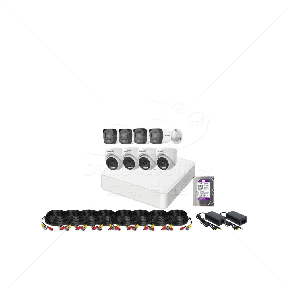 Kit Hikvision Essential 8 Cámaras con Micrófono 2MP (1080P)