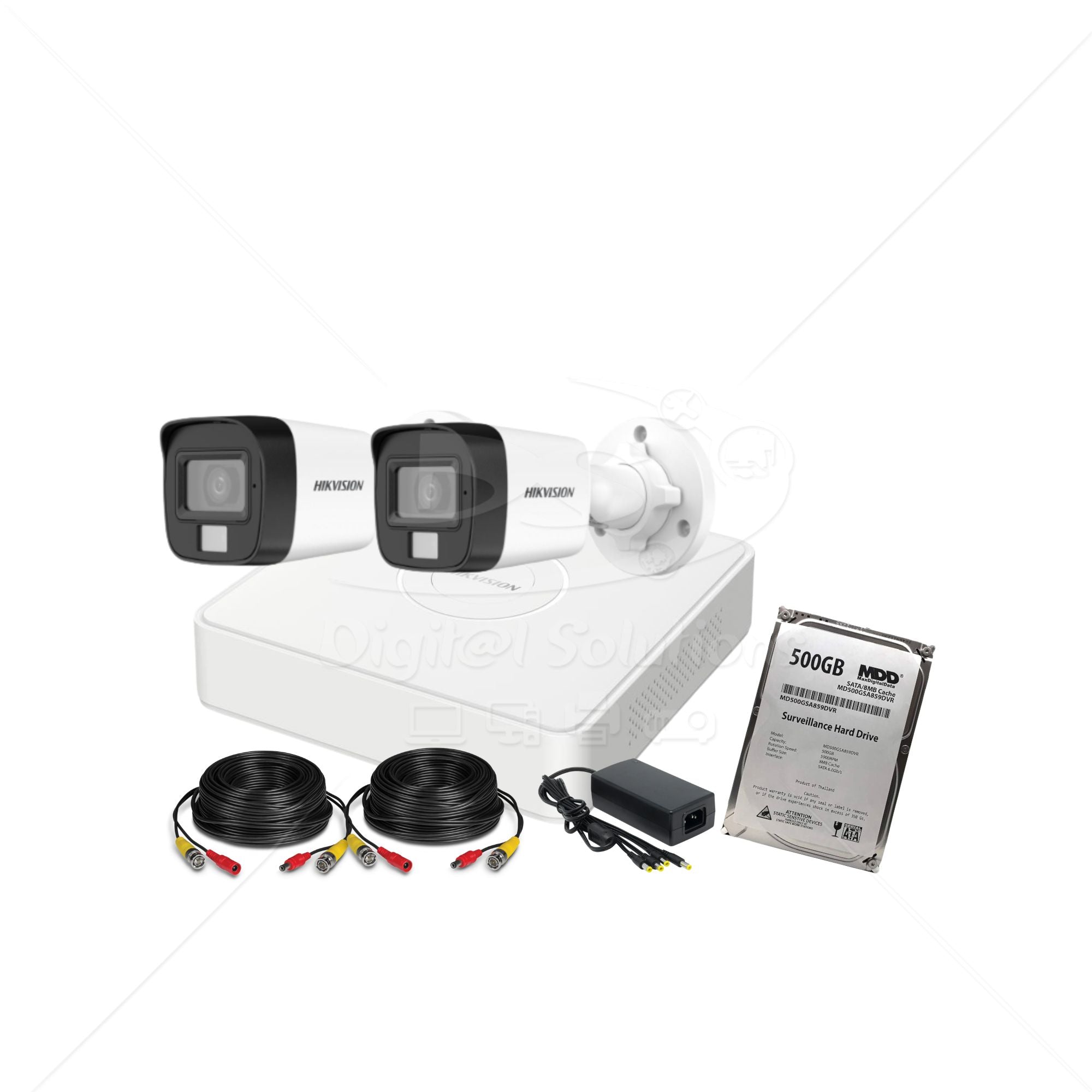 Kit Hikvision Standard 2 Cámaras con Micrófono 5MP (3K)