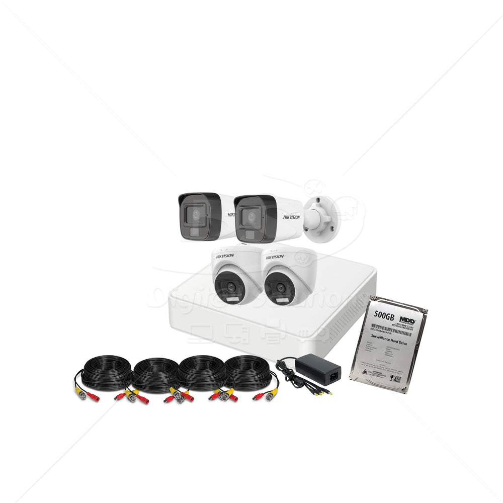 Kit Hikvision Standard 4 Cámaras con Micrófono 5MP (3K)