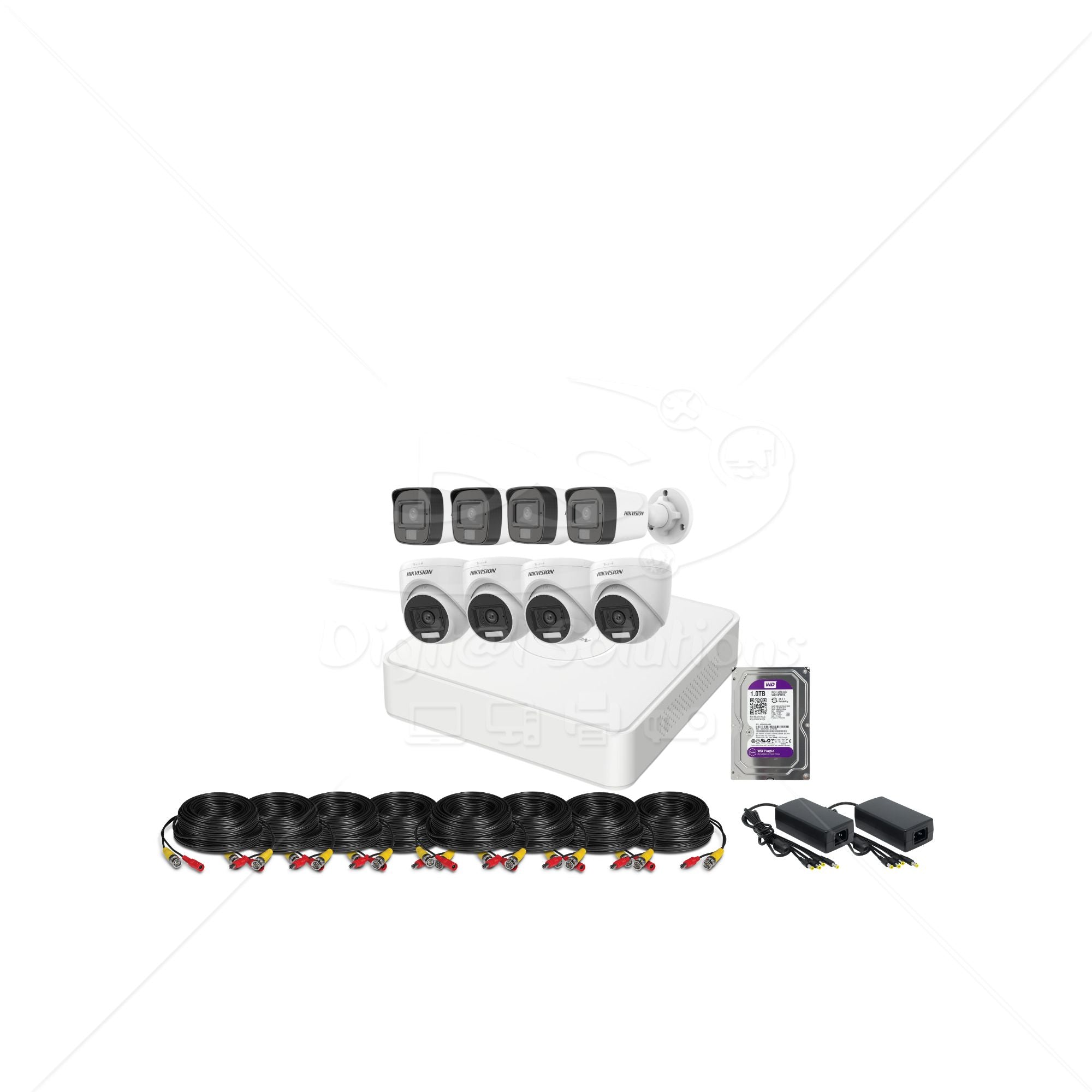 Kit Hikvision Standard 8 Cámaras con Micrófono 5MP (3K)