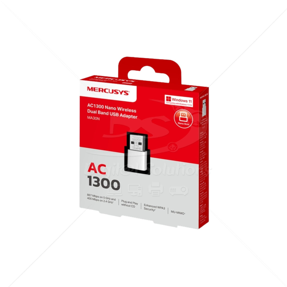 Adaptador WiFi USB 5 AC1300 MERCUSYS MA30N NANO
