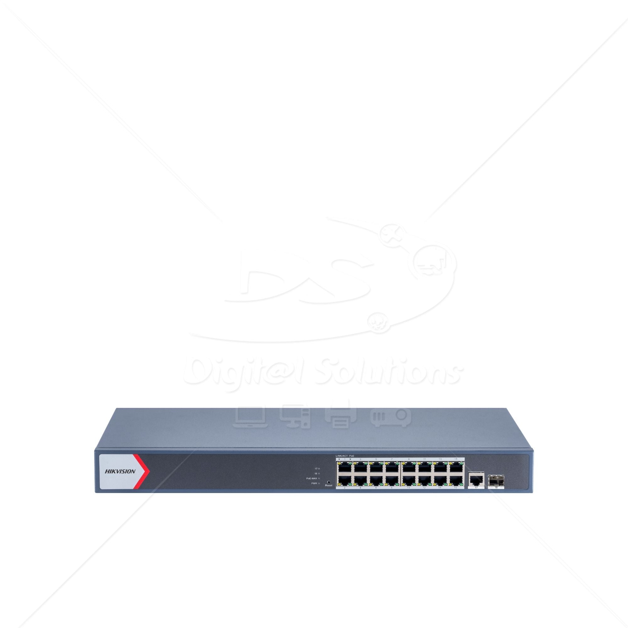 Switch 16P GE ADM POE 230W HIKVISION DS-3E1518P-EI