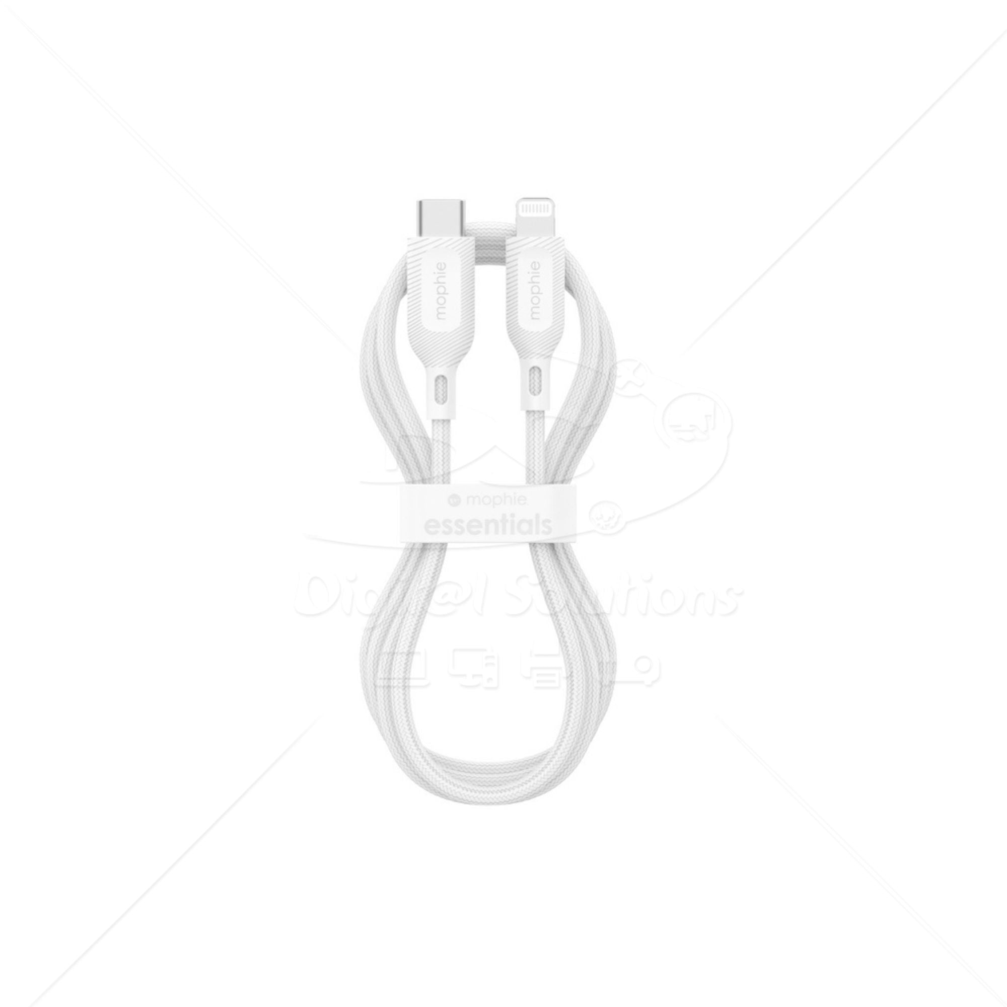 Cable Usb C LIGHTNING MOPHIE ESSENTIALS 409912194 de Tela color Blanco de 1 Metro