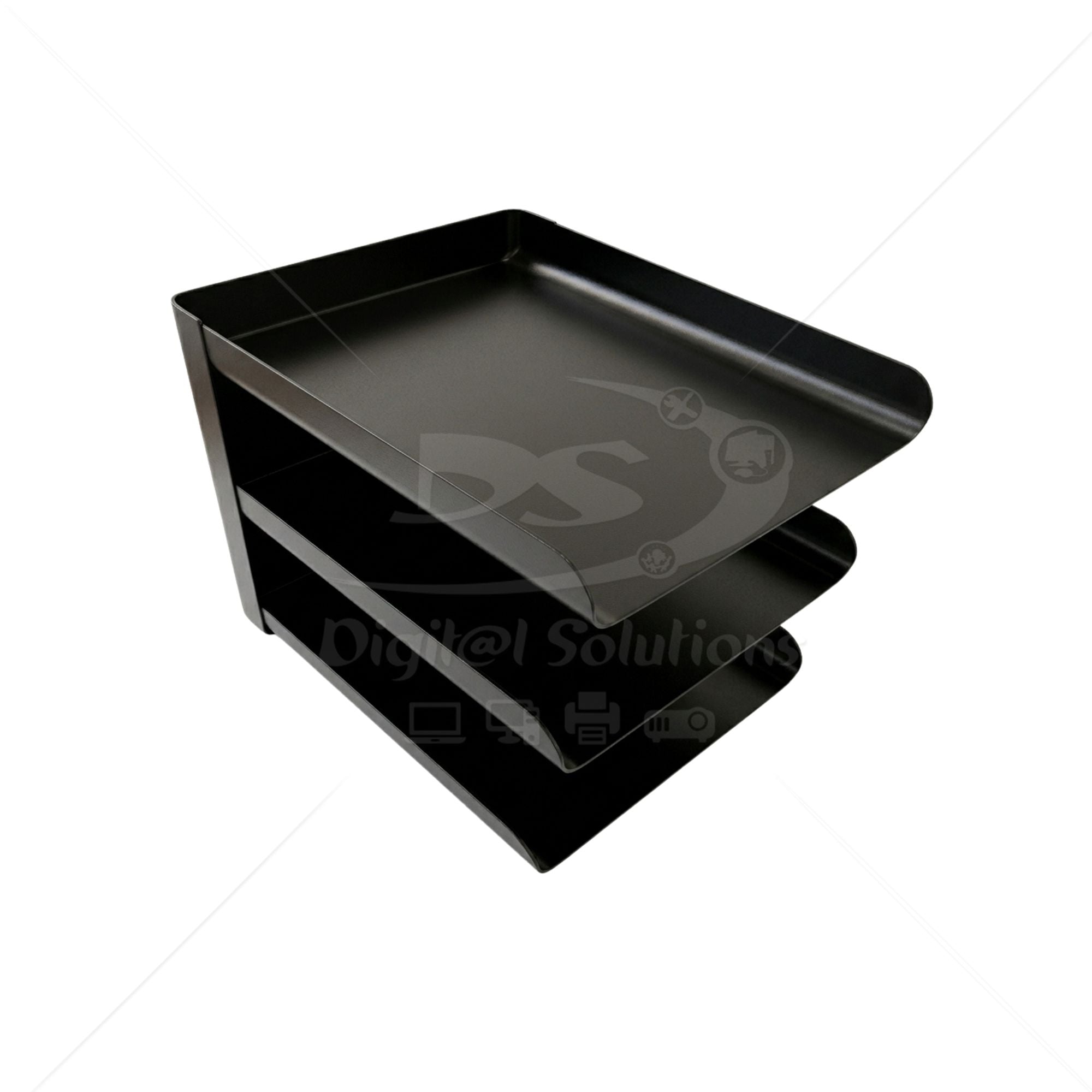 Papelera Metálica P00140-01 de 3 Niveles color Negro