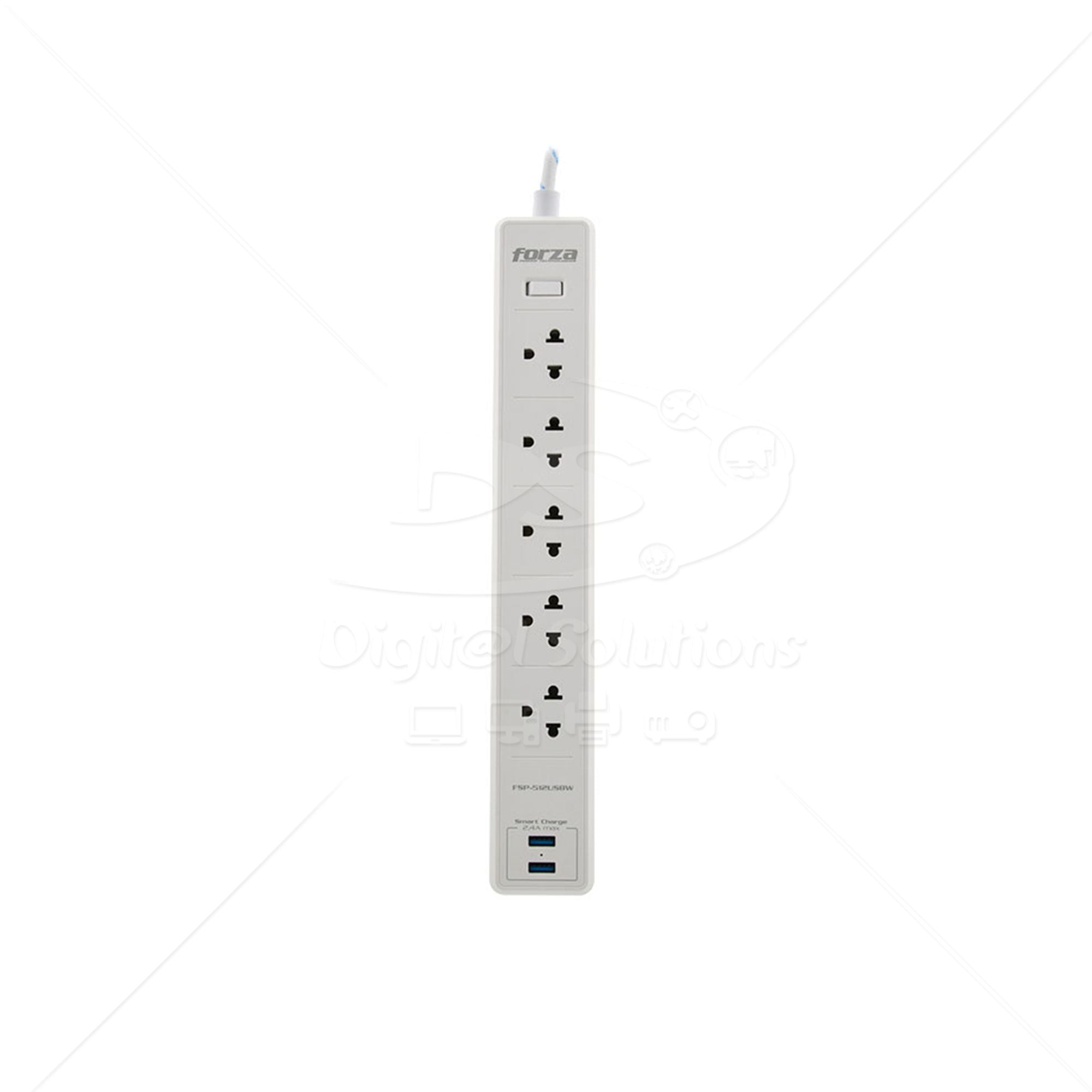 Regleta Forza FSP-512USBW 5 Sal+ 2 USB
