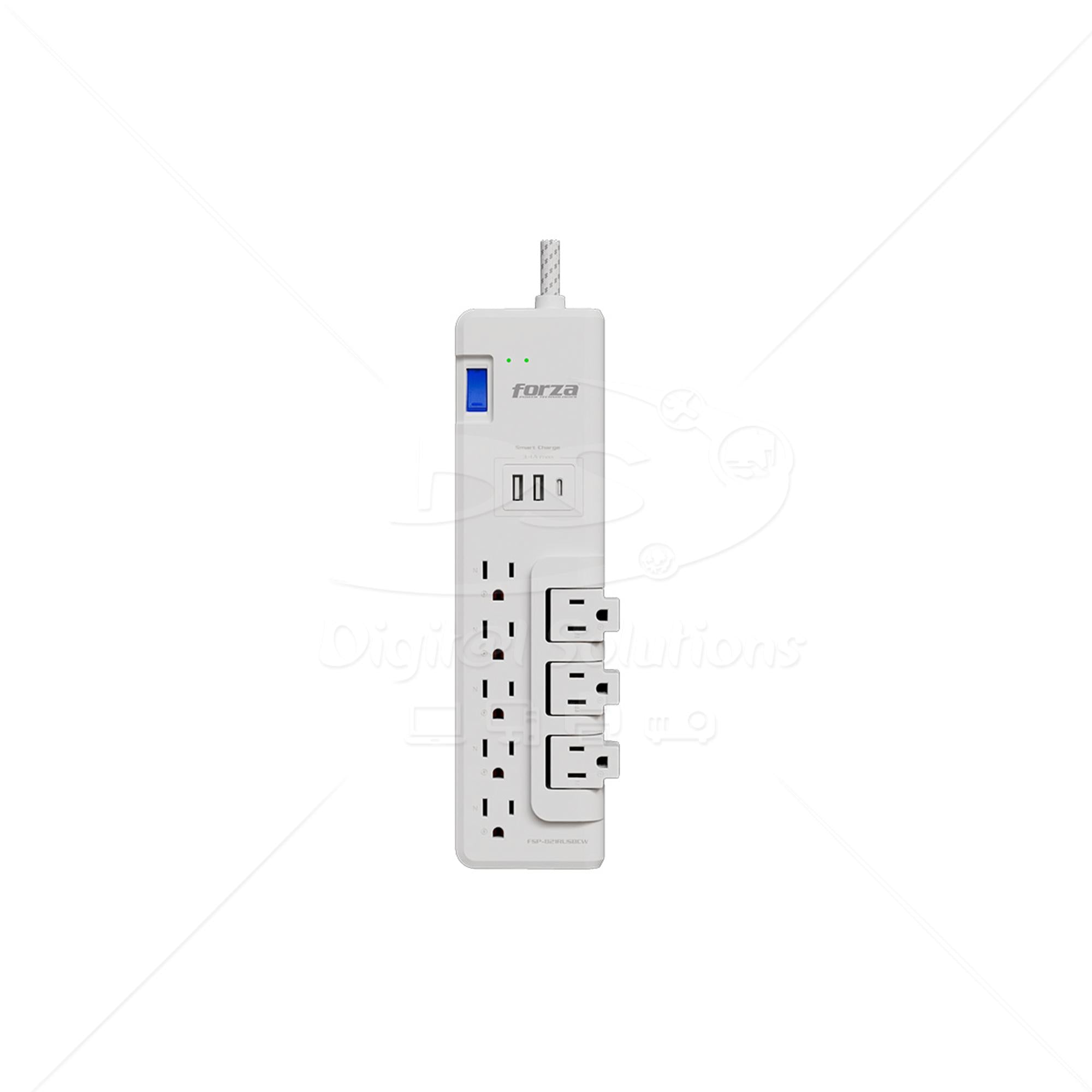 Regleta Forza FSP-821RUSBCW 8 Sal+3 USB