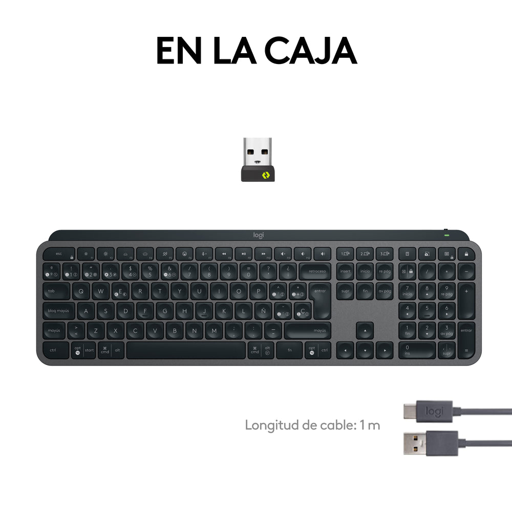 Teclado inalámbrico Bluethooth Logitech MX Keys S, USB-C