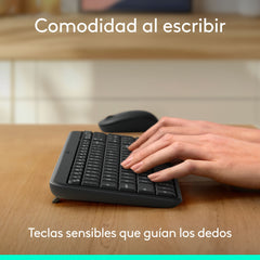 Teclado y Mouse Bluetooth Logitech MK250 920-013513, incluye Mousepad