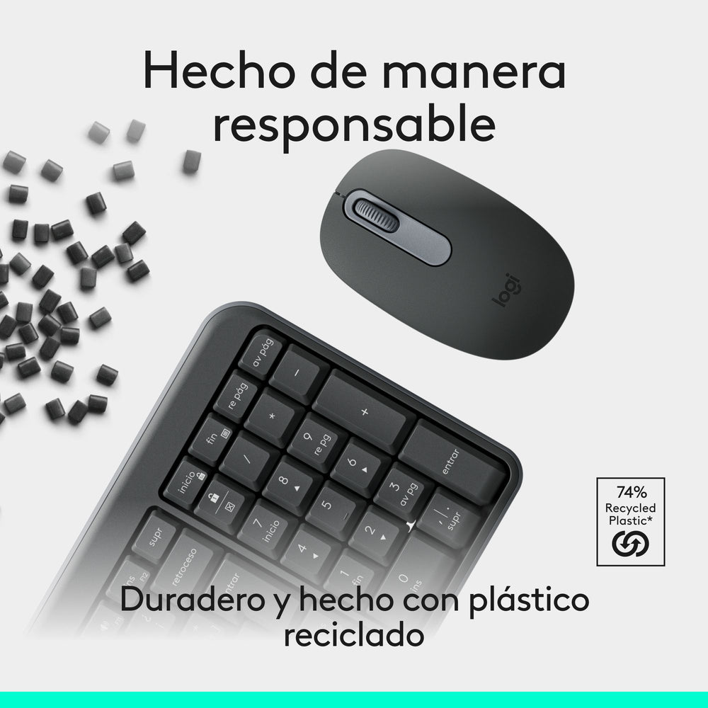 Teclado y Mouse Bluetooth Logitech MK250 920-013513, incluye Mousepad