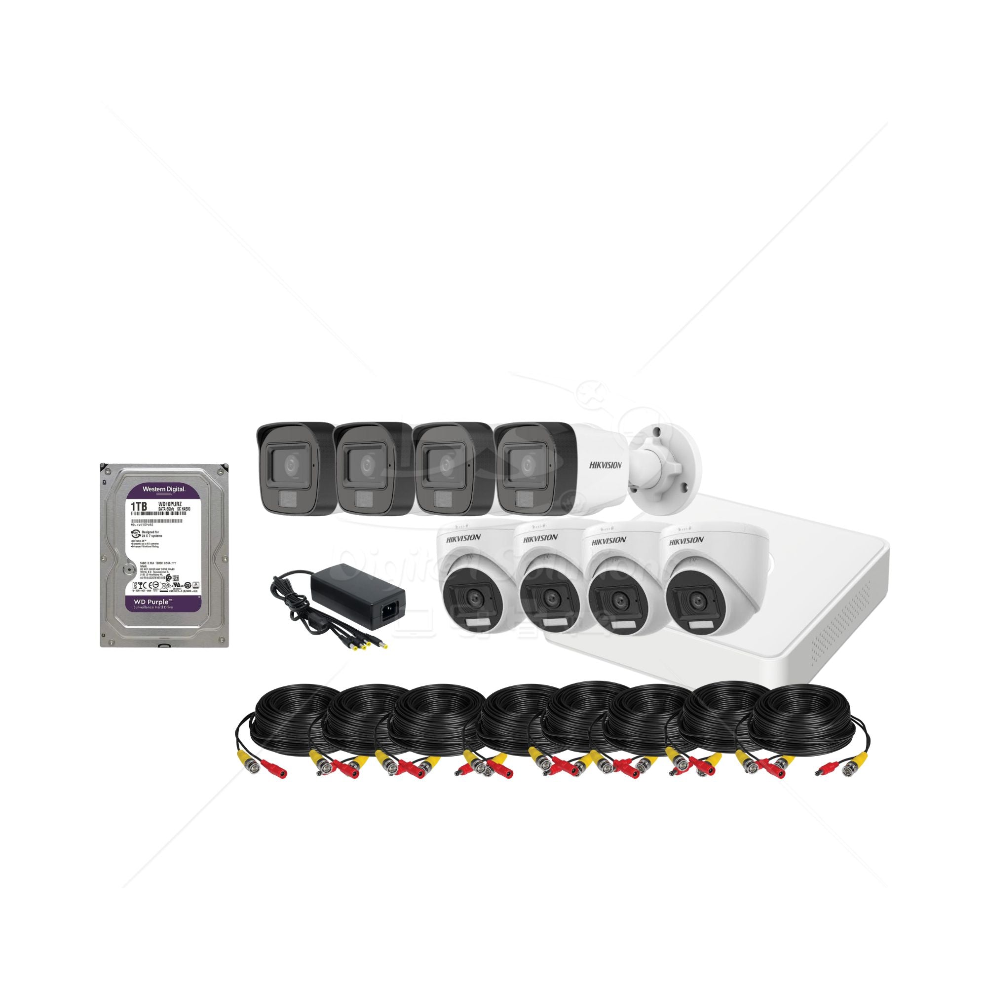 kit 8 cámaras 2mp (1080P) smart hybrid light