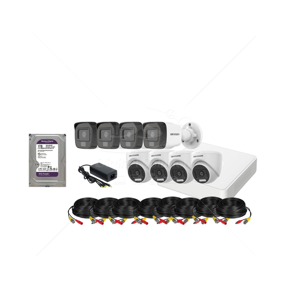 kit 8 cámaras 2mp (1080P) smart hybrid light