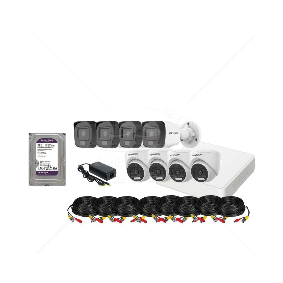 kit 8 cámaras 2mp (1080P) smart hybrid light
